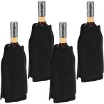 4er-Set Flaschenkühler Kühlmanschette Schwarz – Flexible Flaschenkühlhülle fü...