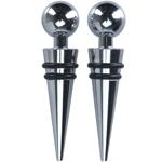 Flaschenverschluss 2er-Set - verchromtes Metall mit Kugelaufsatz - stilvoller...