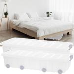 Platzsparende Unterbett-Box mit Rollen, 2er Set (77x37x17cm): Praktische Aufb...