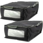 2er-Set Unterbettkommode grau – Praktische Aufbewahrung von Kleidung, Bettwäs...