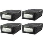 Unterbettkommode 4er-Set grau - Mehr Stauraum für Bettwäsche & Kleidung - Sta...