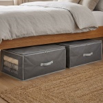 2er-Set Unterbettkommode mit Sichtfenster & Handgriff – 60x45x30cm dunkelgrau...