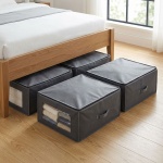 4er-Set Unterbettkommode mit Sichtfenster & Handgriff – 60x45x30cm dunkelgrau...