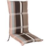 Hochlehner-Auflage Karomuster, braun 123 x 50 x 6 cm