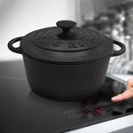 Gusseisen Schmortopf 24cm / 4 Liter schwarz - aus Grauguss für zartes Schmore...