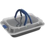 Praktisches 2-in-1 Backform-Set: Backblech aus Metall & Transportbox mit Deck...