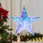 Weihnachtsstern Regenbogen LED - Schimmernde Weihnachtsdekoration für drinnen...