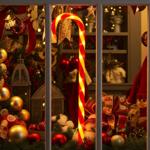 LED-Zuckerstange Rot-Weiss - 5 Lichtfunktionen für Weihnachts-Wonderland & Pa...
