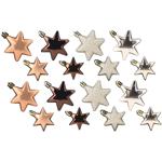 Weihnachtskugeln Stern 16 Stk. - Rosé-Braun-Champagner-Glitzer-Silber Matt & ...