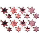 Weihnachtskugeln Stern 16er-Set - Rosé/Fuchsia/Glitzer - Festliche Christbaum...