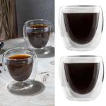 Doppelwandige Espresso Gläser 80ml aus Borosilikatglas, 4er-Set