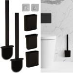WC-Bürste (2er-Set) mit Silikonborsten & Halter – Toilettenbürste zum Aufstel...