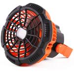 Camping Ventilator mit LED-Licht + Powerbank (5200mAh): 13x17cm, orange-schwa...