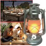 LED-Sturmlaterne mit Flammen-Effekt, silber – Aluminium, 15x24cm, stimmungsvo...