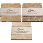3er Set Seifenablagen aus Travertin, quadratisch - Handgefertigt, gesundheitl...