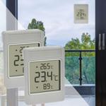 Digitales Aussenthermometer 2er-Set - Wetterfest & kabellos für Fensterscheib...