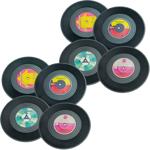Vinyl-Untersetzer 8er-Set - Schallplatten-Optik ø 11 cm - Tischsets für Cockt...