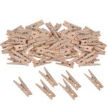 Mini-Klammern aus Holz Natur 100 Stück - Schnelles Befestigen von Fotos Notiz...