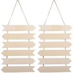 2er-Set Hängende Holz-Pfeile - Individuell Beschriftbar & Bemalbar - Deko für...