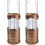 2er-Set Ausklappbare LED-Campinglaterne, Kupfer-Metallic, 30 LEDs, 120 Lumen ...
