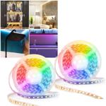 2er-Set Smart LED Lichtband 5 m mit App-Steuerung, warmweiss/kaltweiss/RGB, d...