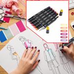 Doppelspitzen-Marker 6er-Set – Ideal für Schule, Uni, Büro, Malen, Zeichnen, ...