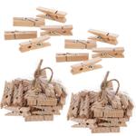 64 Mini-Wäscheklammern Holz - Aus Kiefernholz, 3,5 cm - Für Bastelprojekte, F...