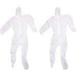 2er-Set Schutzanzug Einheitsgrösse - Optimaler Staubschutzoverall mit Reissve...