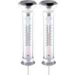 2er-Set Solar-Gartenlampe mit Thermometer - LED Wegeleuchte für Beet & Rasen ...