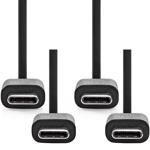 2er-Set USB-C auf USB C Ladekabel, Quick Charge, USB 2.0, schwarz, 1 m für iP...