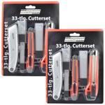 2er-Set Cuttermesser-Set 33-teilig, Universal-, Cuttermesser & 30 Klingen: 19...