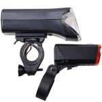 Velolicht-Set Schwarz - LED Fahrradlampen für sichere Fahrten bei jedem Wette...