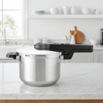 Hochwertiger Schnellkochtopf aus Edelstahl, 6 Liter, Ø 25 cm, mit Sicherheits...