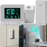2-in-1 Projektionswecker & Funk-Wetterstation mit USB-Port – Wecker mit Ausse...