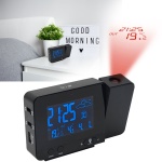 Projektions-Wecker mit Funk-Wetterstation, USB-Port, Aussensensor, schwarz, Z...