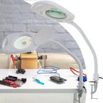 LED-Lupenleuchte mit 5x Vergrösserung – Arbeitsleuchte mit Lupe, Klemme & Gel...