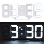 Moderne digitale 3D LED-Tisch- & Wanduhr mit Wecker, 7-Segment-Ziffern, dimmb...