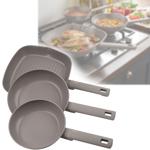 3-teiliges Design Pfannenset (Taupe) - Bratpfannen 20+24cm, Grillpfanne 28cm ...
