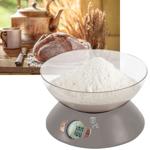 Moderne Design Küchenwaage mit Schüssel, taupe, max 5 kg, gramm-genau, inkl. ...