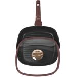 Design-Grillpfanne, 28cm, bordeaux/roségold – Titanbeschichtung, Glasdeckel, ...