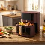 Moderne Heissluftfritteuse 8L mit Sichtfenster – Air Fryer mit 8 Programmen, ...