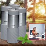 4er-Set Doppelwandiger Thermobecher Edelstahl mit rutschfestem Silikonring, 4...