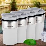 4er-Set Doppelwandiger Thermobecher 280ml, beige - Hält Heiss-/Kaltgetränke k...