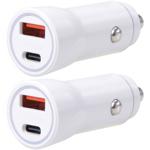 2er-Set USB Auto-Ladegerät - Schnell & Effizient für mobile Geräte - USB-A & ...