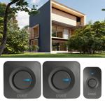 Kabellose Türklingel mit 2 Empfängern & LED-Licht: IP56, batteriebetrieben, s...
