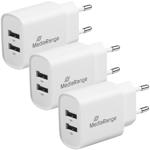 3er-Set 2er-Set USB-Netzteil mit 2 USB-A Anschlüssen, 12W, weiss, Quick Charg...