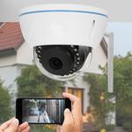 Wetterfeste WLAN-Dome-Kamera (1080p): 110° Bildwinkel, IP55-Aussenschutz. App...