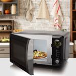 Stylische Vintage-Mikrowelle, 20 Liter, 700 Watt, 5 Stufen, schwarz. Robuster...