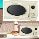 Vintage Mikrowellenherd mit Grillfunktion, 23 Liter, hochwertige LED-Anzeige,...