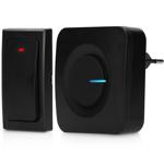 Zuverlässige schwarze Funk-Türklingel, bis 50m, 36 Melodien, IP44 wetterfest,...